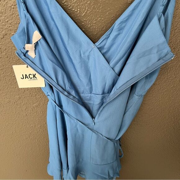 NWT Revolve x Jack by BB Dakota Almost Wrapped Dress in Sea Blue | Size 8 - Picture 8 of 11